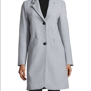 Marc New York Solid Woven Reefer Coat-GREY-4